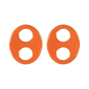 Haricot Single Medium Orange Stud Earrings