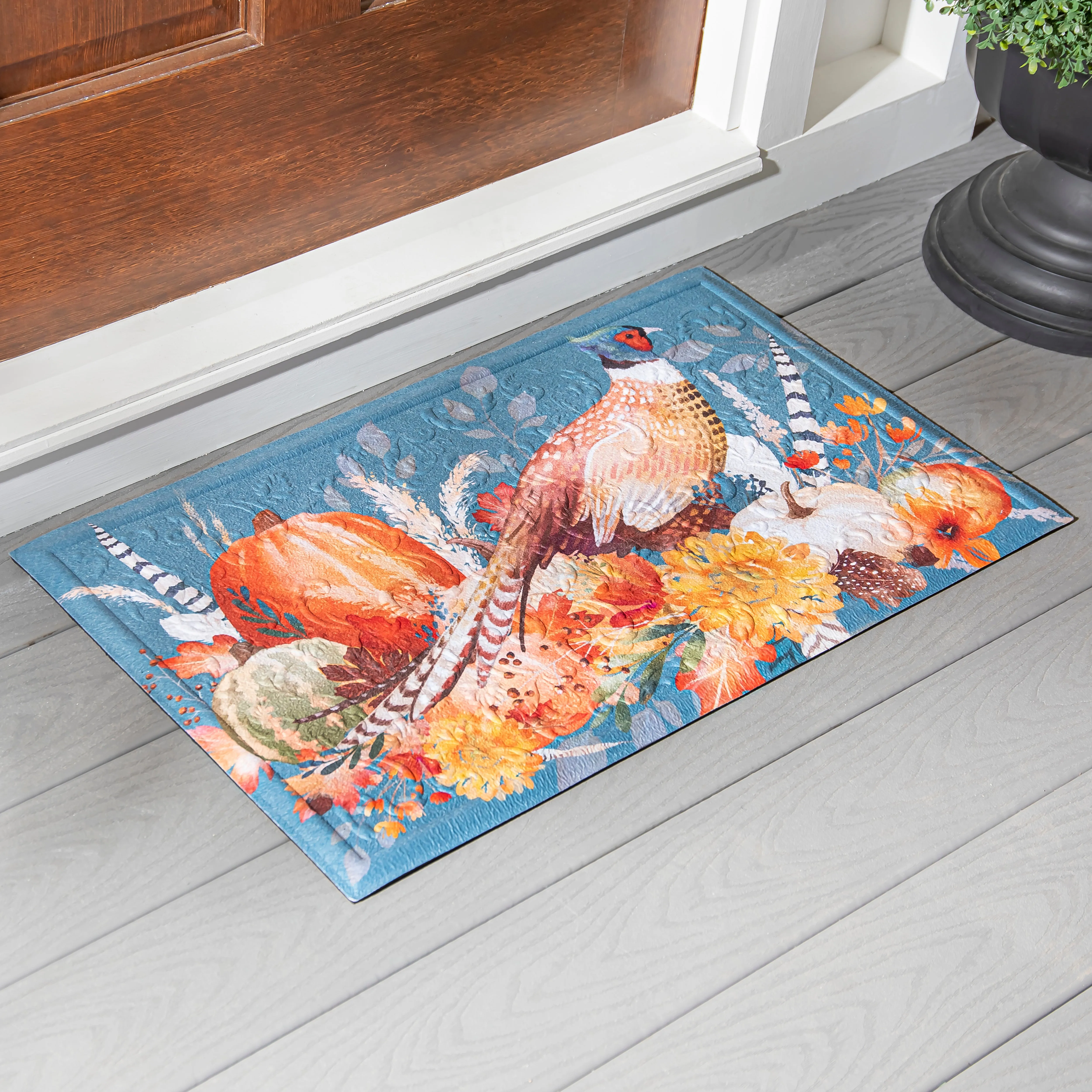 Harvest Quail Embossed Floor Mat,41em2703