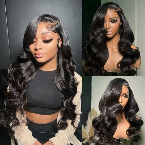 HD Lace 13x4 Frontal Body Wave Natural Black Human Hair Wig Free Part