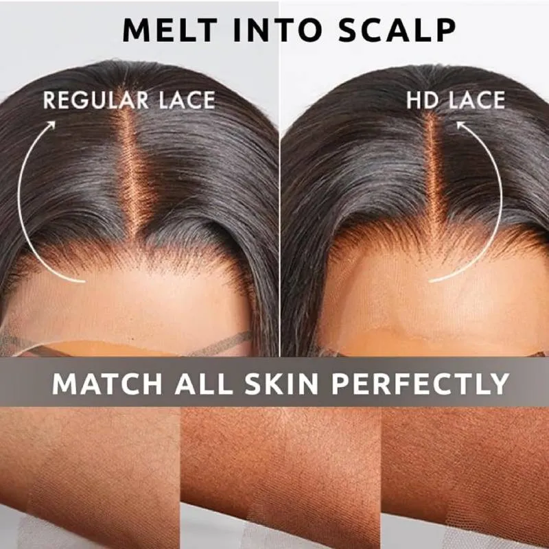 HD Lace 13x4 Frontal Body Wave Natural Black Human Hair Wig Free Part