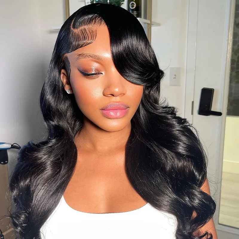 HD Lace 13x4 Frontal Body Wave Natural Black Human Hair Wig Free Part