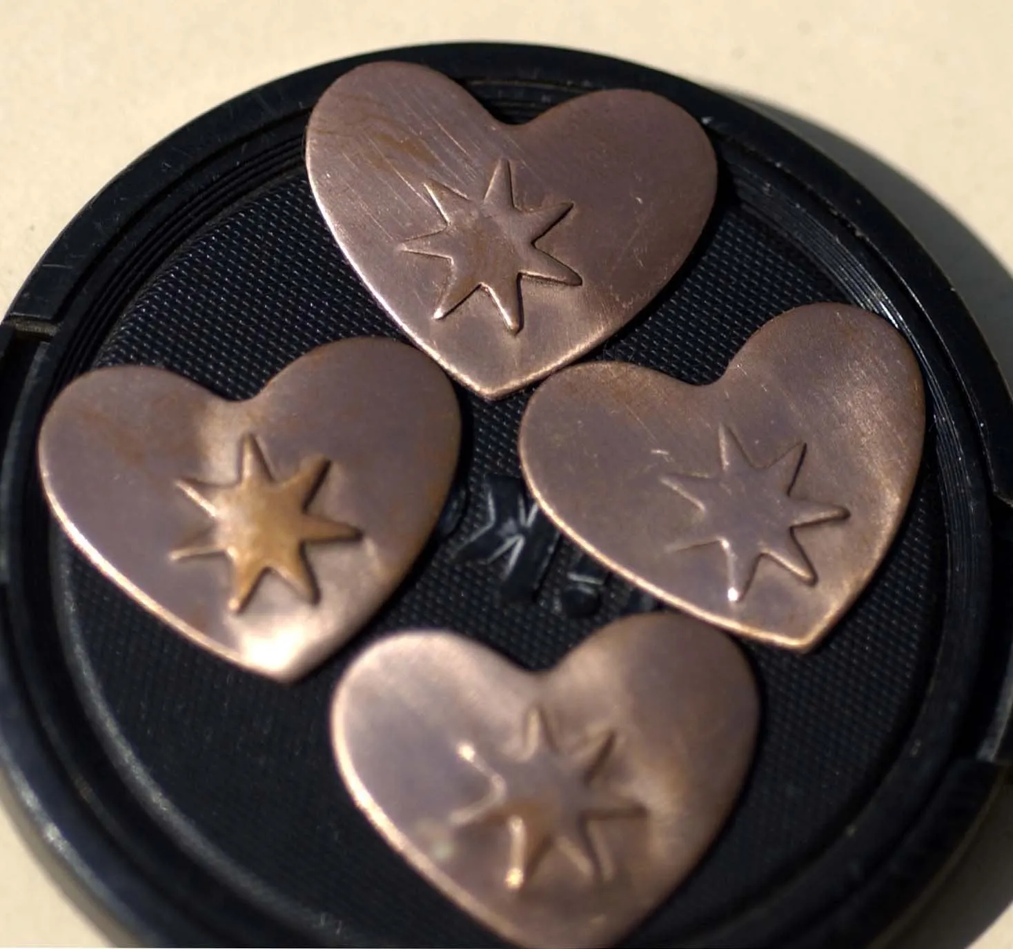 Heart blanks embossed with stars