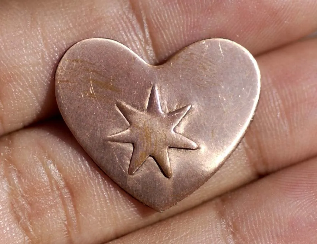 Heart blanks embossed with stars