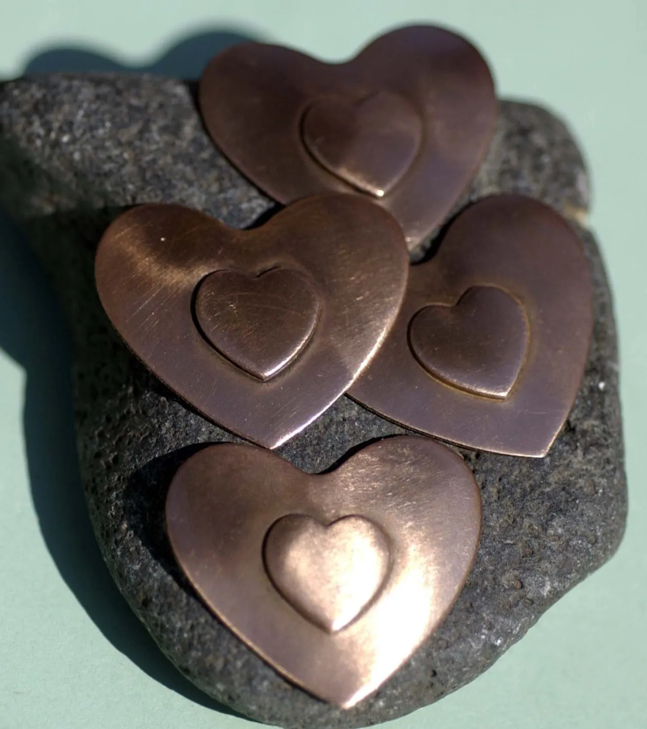 Heart Embossed on Heart Blank Cutout for making jewelry