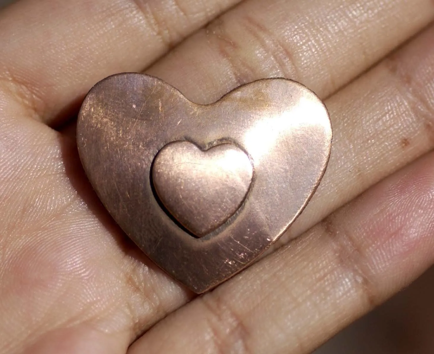 Heart Embossed on Heart Blank Cutout for making jewelry