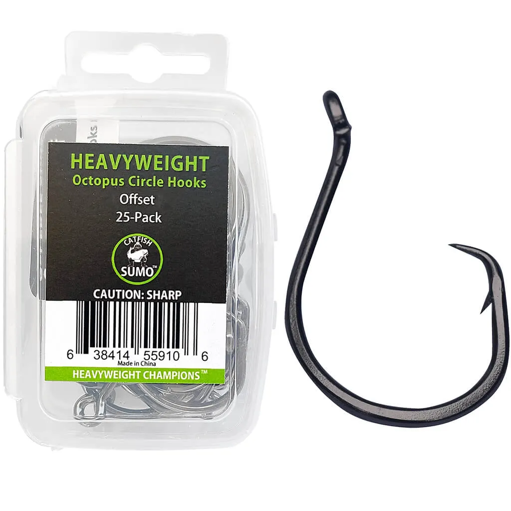 Heavyweight Circle Hooks, Octopus, Offset, Sharp for Trophy Catfish