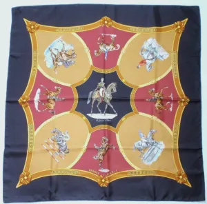 HERMES 1987 Vintage Ecole Française D'Equitation Silk Scarf