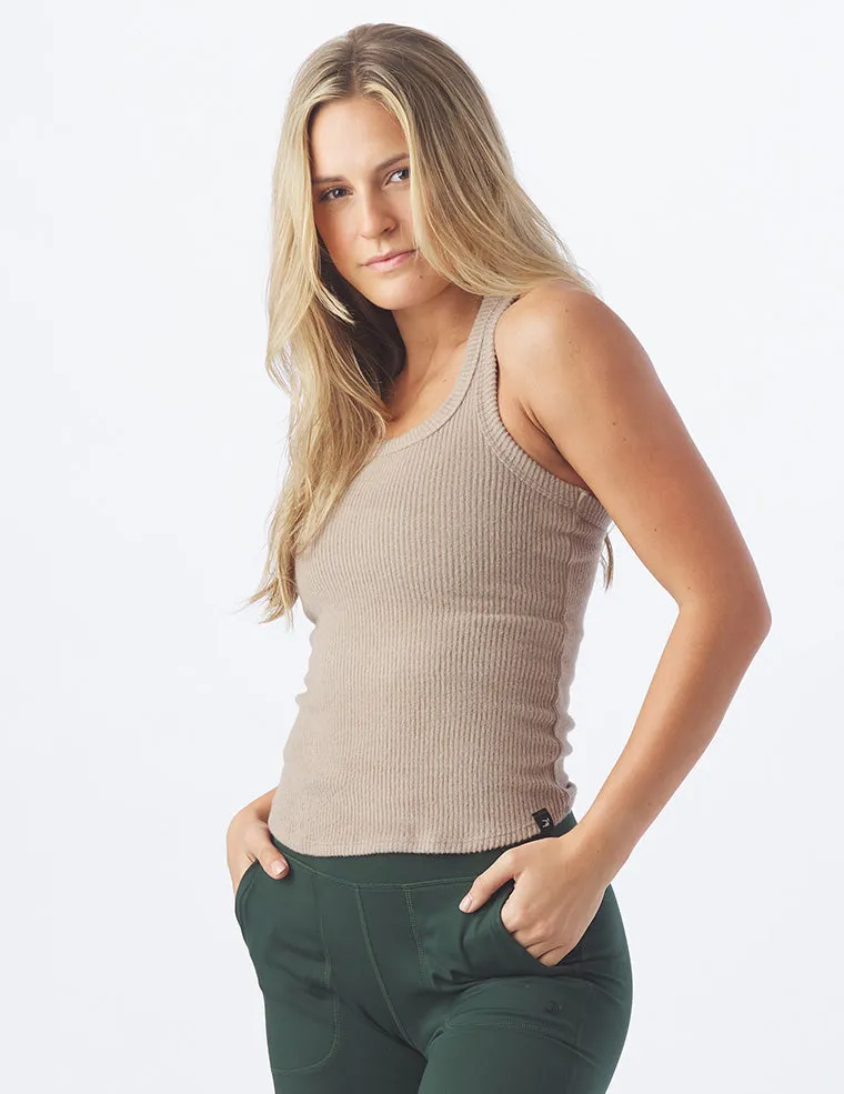 High Neck Comfort Tank: Mocha
