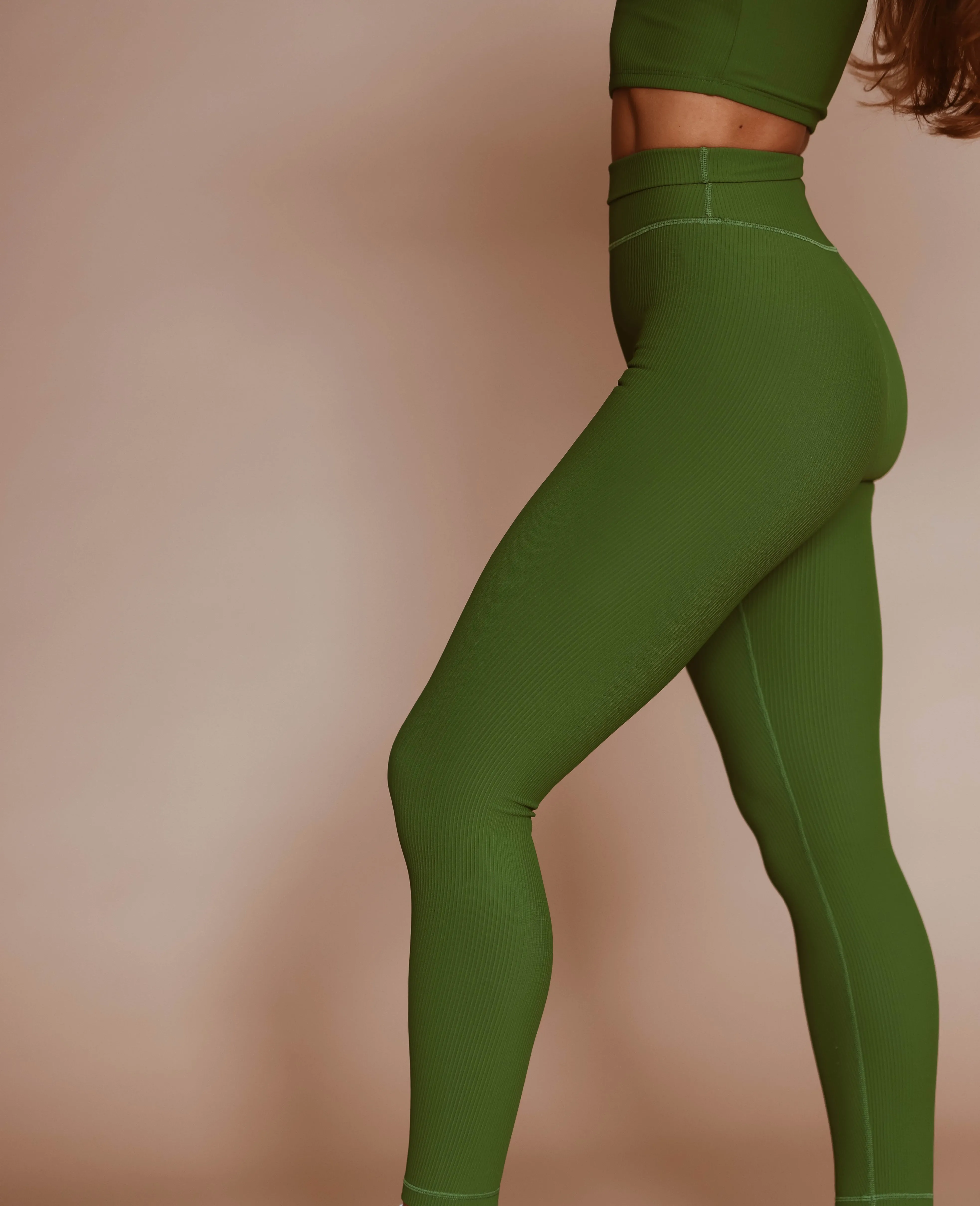 High Rise NFS Ribbed Legging - Garden Green