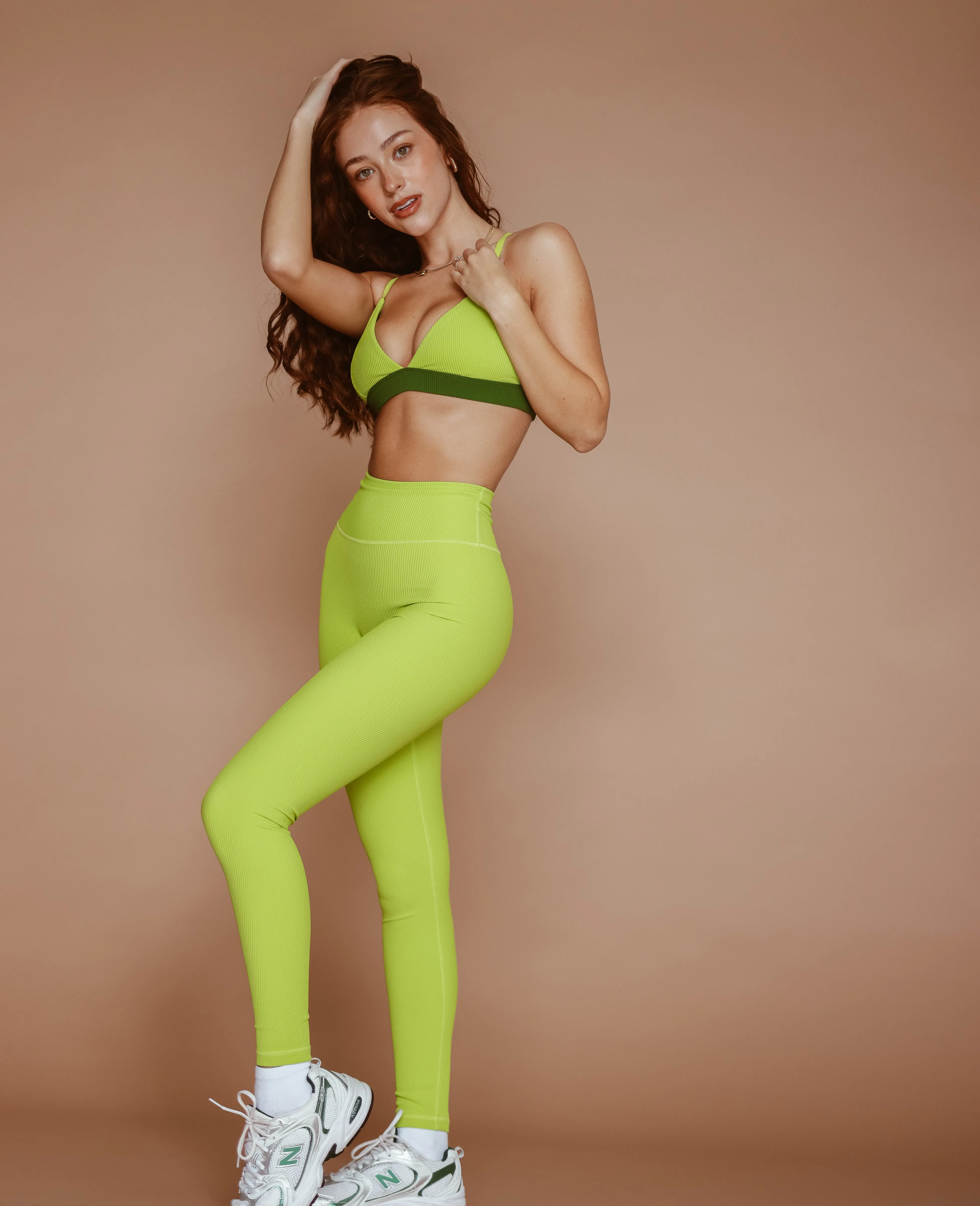 High Rise NFS Ribbed Legging - Lime Green