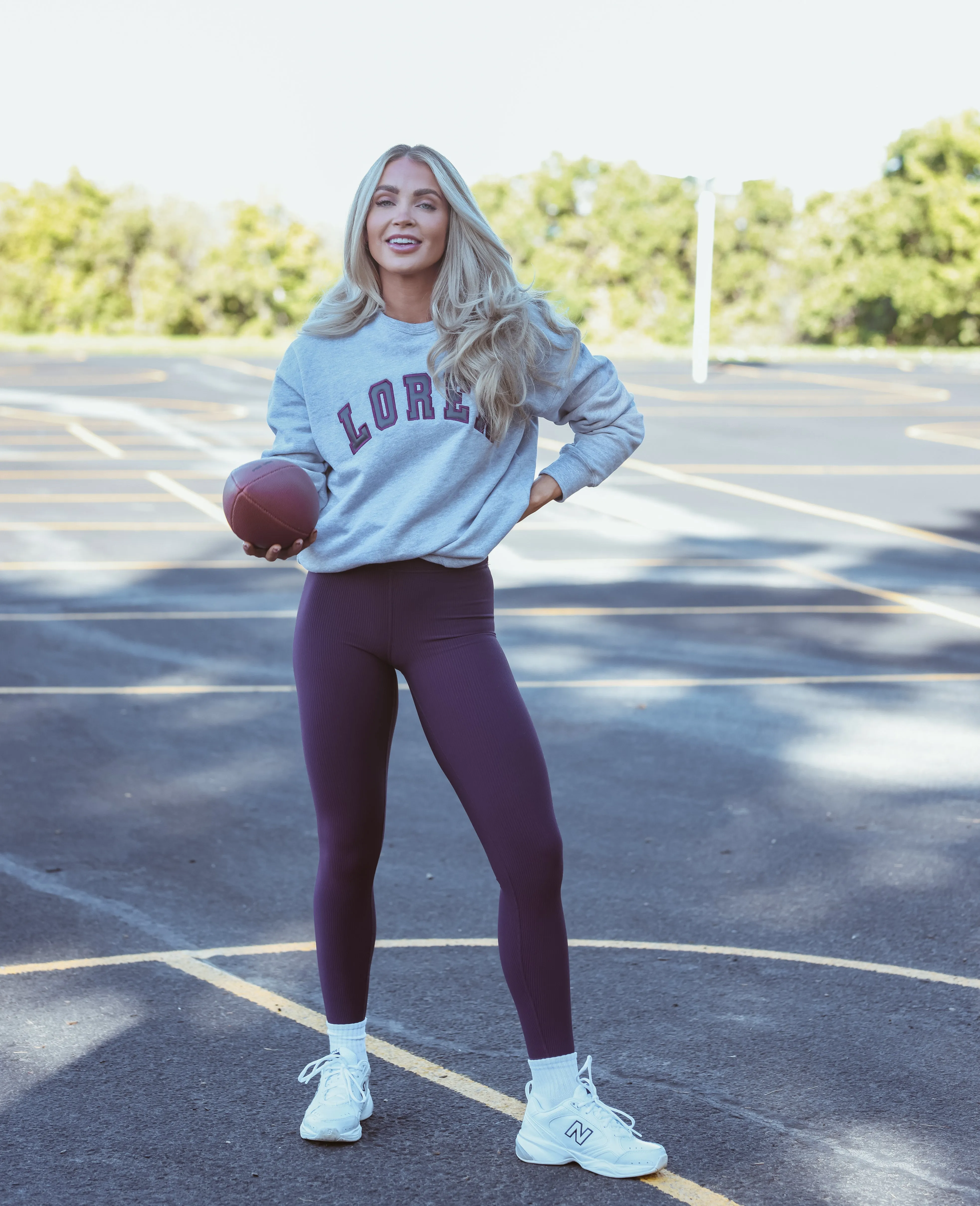 High Rise Ribbed Legging - Wine