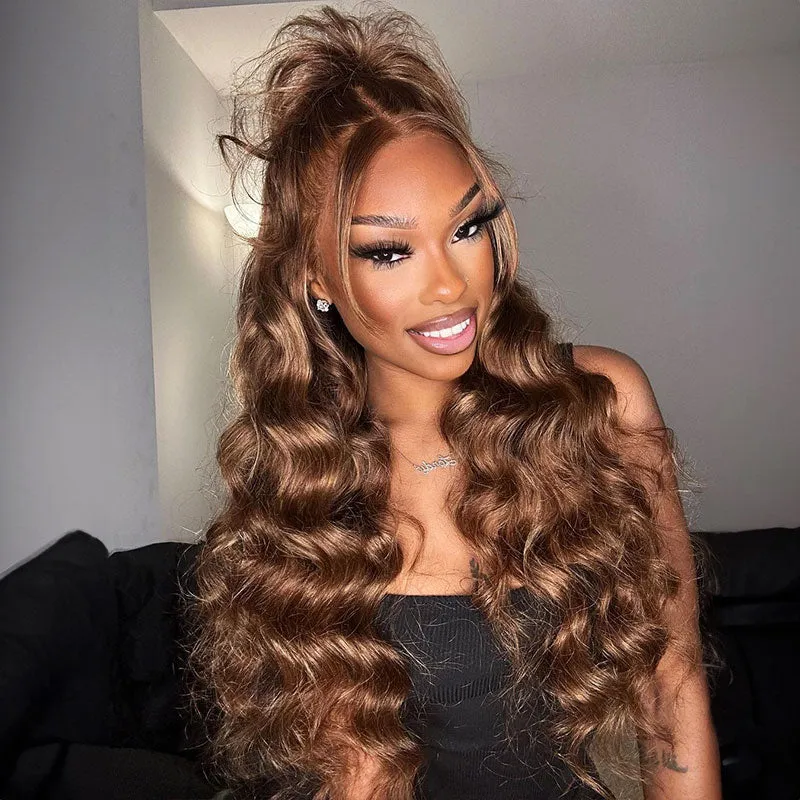 Honey Blonde Piano Highlight Color Body Wave 13x4/6x5 Lace Front Human Hair Wig