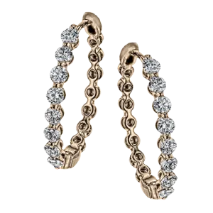 Hoop Earring in 18k Gold with Diamonds