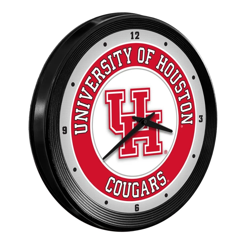 Houston Cougars: Ribbed Frame Wall Clock