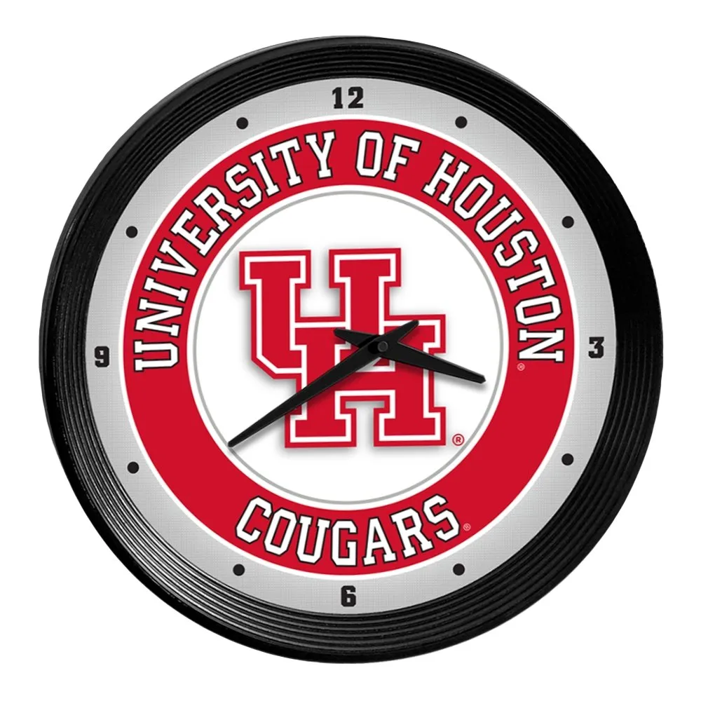 Houston Cougars: Ribbed Frame Wall Clock