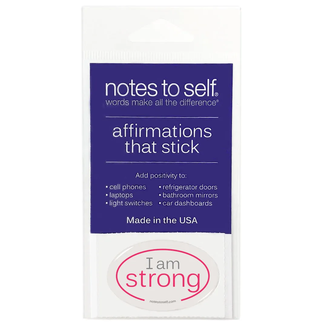 I am strong™ affirmations that stick (pink)
