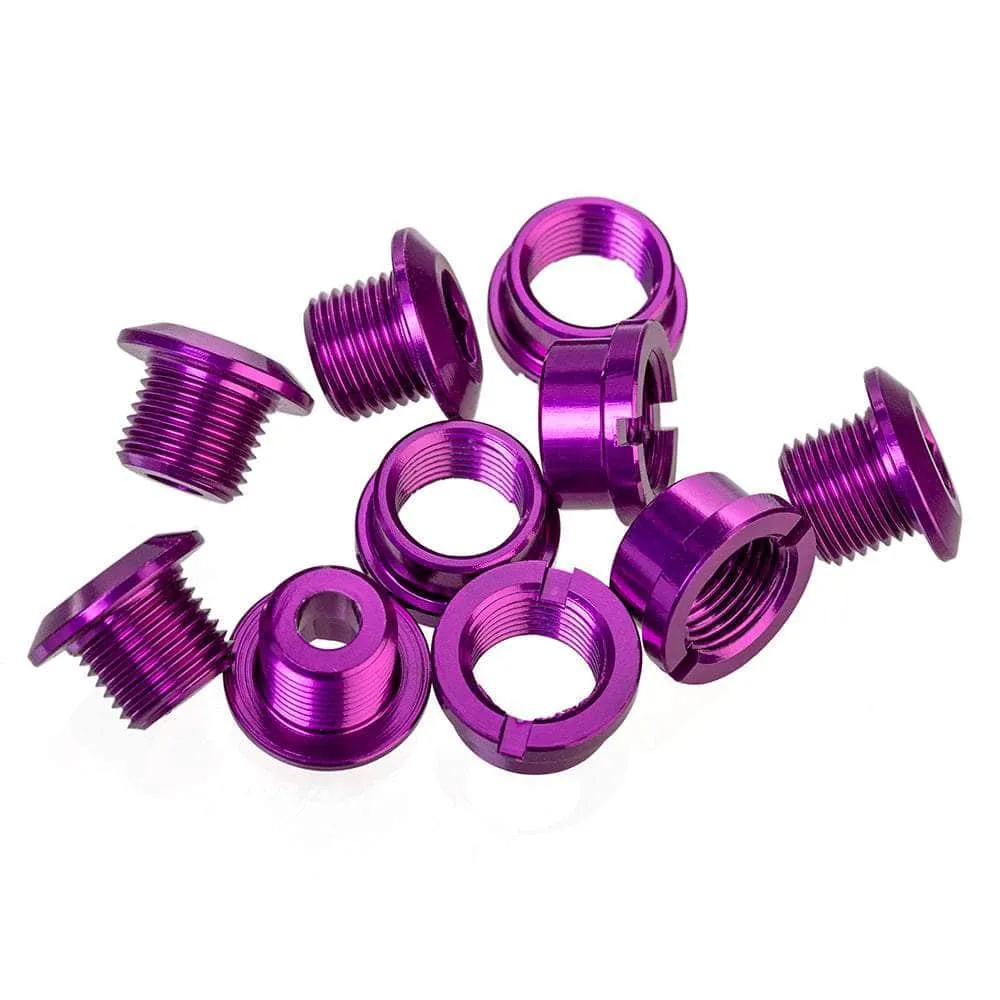 ID Coloured Alloy Chainring Bolts (5) 6.5mm Single