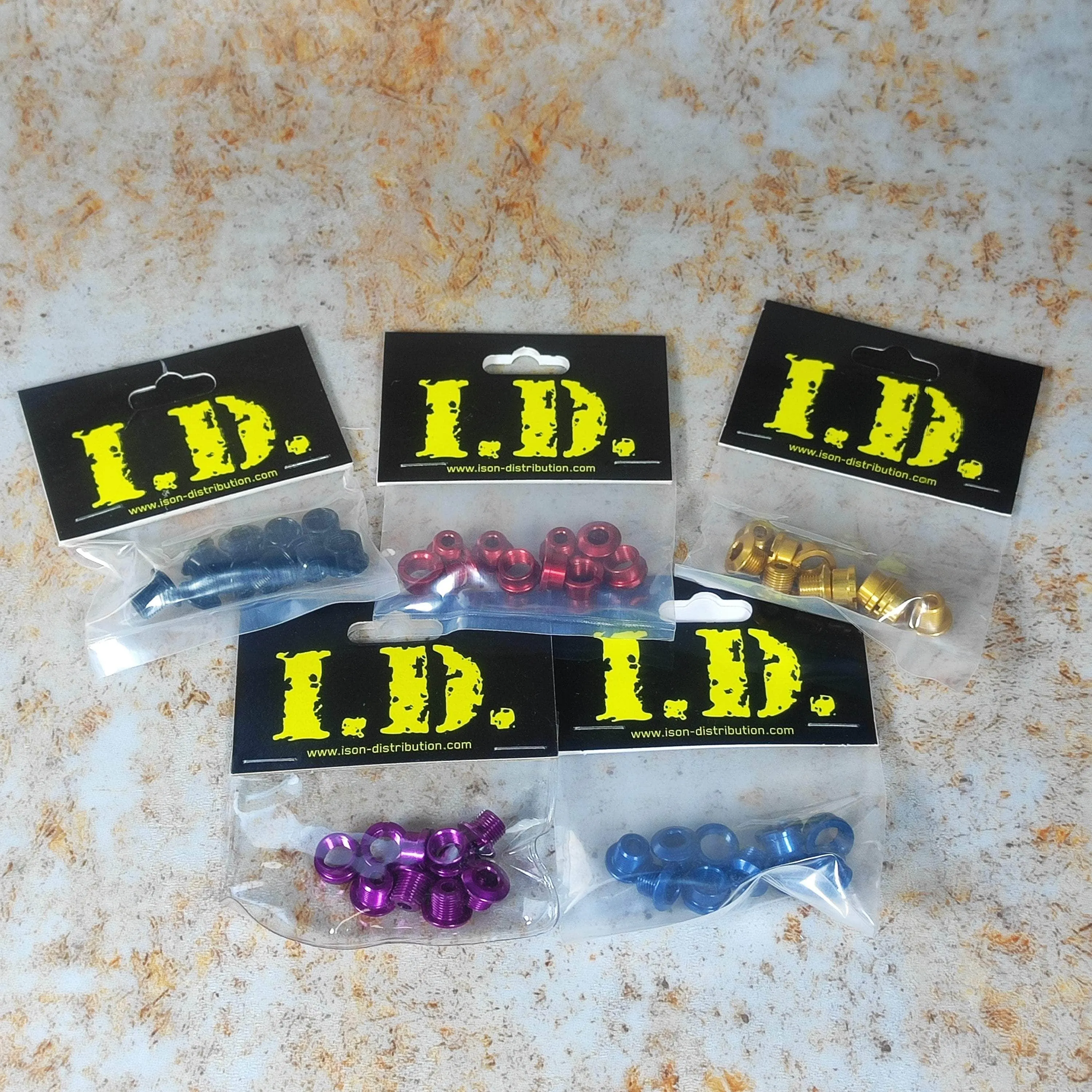 ID Coloured Alloy Chainring Bolts (5) 6.5mm Single