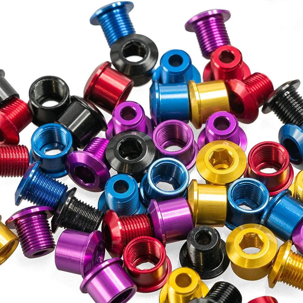 ID Coloured Alloy Chainring Bolts (5) 6.5mm Single