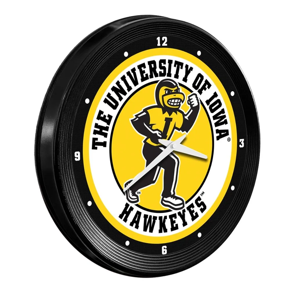Iowa Hawkeyes: Herky - Ribbed Frame Wall Clock