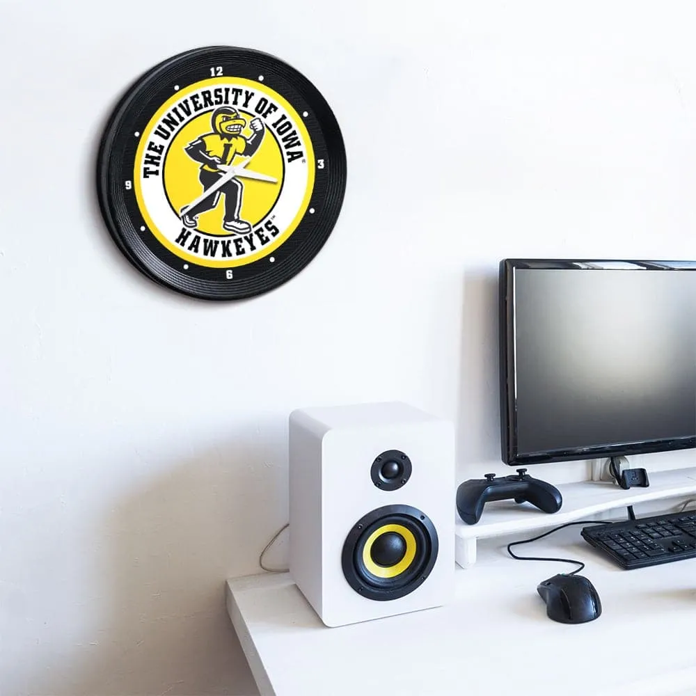 Iowa Hawkeyes: Herky - Ribbed Frame Wall Clock