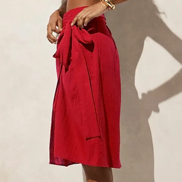 J. Crew CH453 Airy gauze side-tie sarong Berry Sangria NWt size XXS