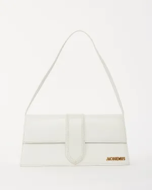 Jacquemus White Leather 'Le Bambino Long' Shoulder Bag