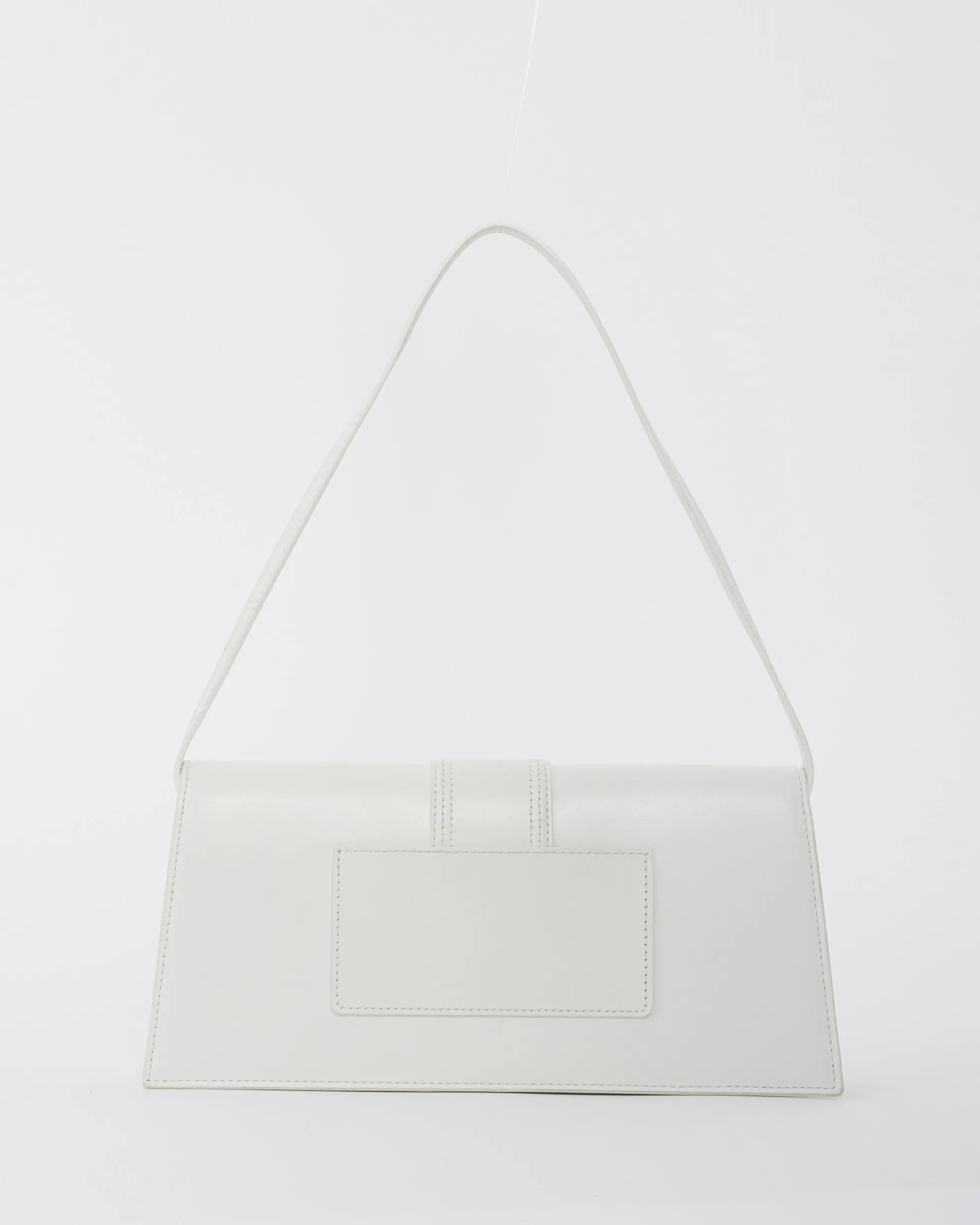 Jacquemus White Leather 'Le Bambino Long' Shoulder Bag