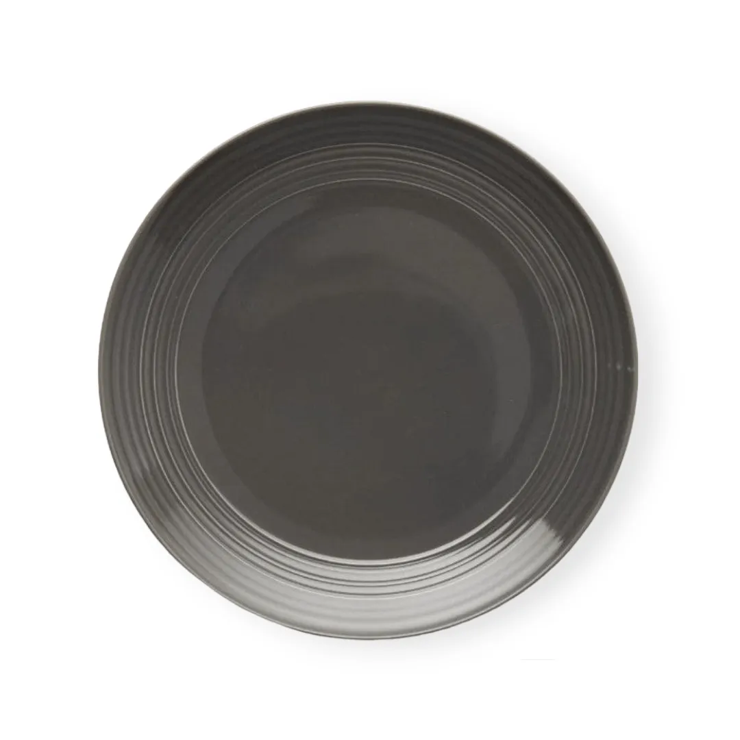 Jenna Clifford Embossed Lines Dinner Plate 27cm Grey