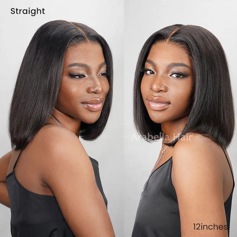 Jerry Curly Double Drawn Short Bob 6-inch Deep Lace Front Human Hair Wigs