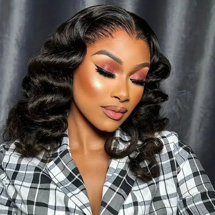 Jerry Curly Double Drawn Short Bob 6-inch Deep Lace Front Human Hair Wigs