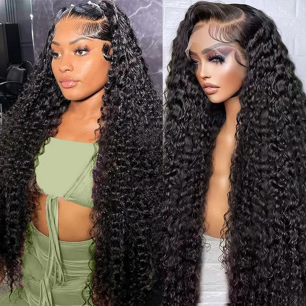 Jerry Curly Natural Black 13x4 Glueless Lace Front Human Hair Wig