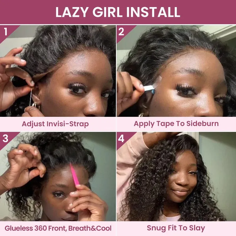 Jerry Curly Natural Black 360 Lace Frontal Human Hair Wig Free Part