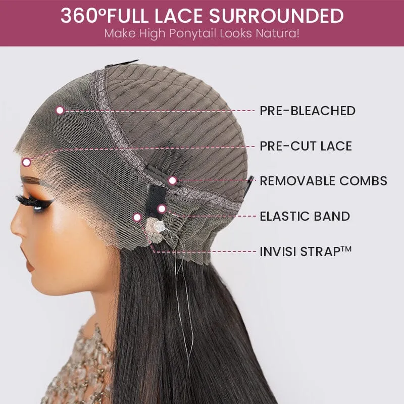 Jerry Curly Natural Black 360 Lace Frontal Human Hair Wig Free Part