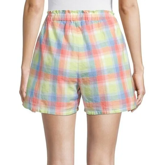Johnny Was 'Delacey' Plaid Cotton Paperbag Shorts, Multicolor