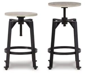 Karisslyn Whitewash/Black Counter Height Stool (Set of 2)