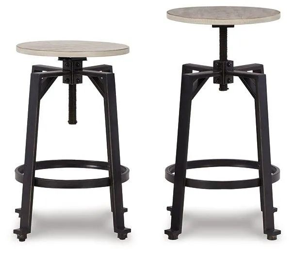 Karisslyn Whitewash/Black Counter Height Stool (Set of 2)