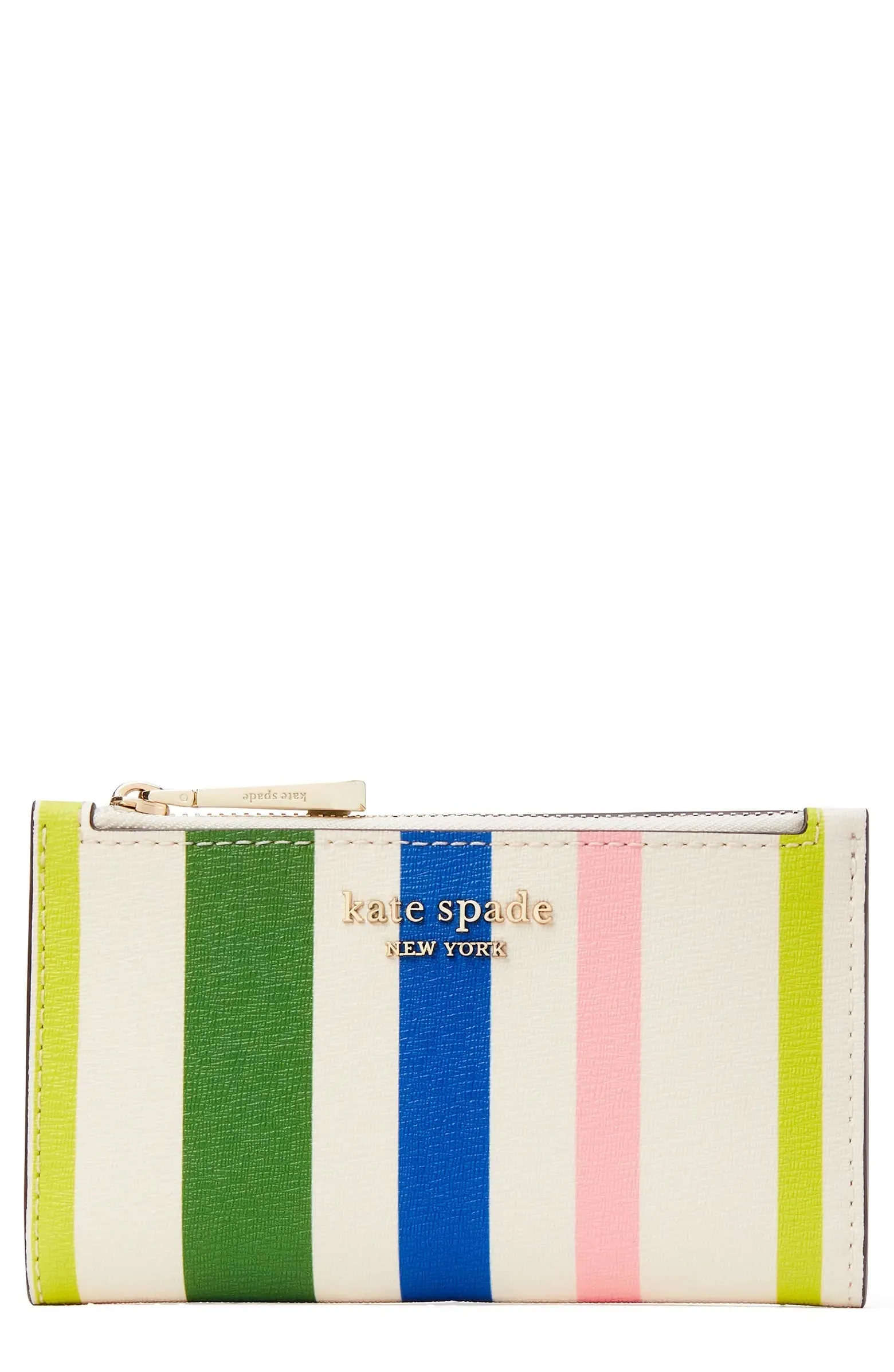 KATE SPADE BRADLEY BREEZY STRIPE LEATHER BI-FOLD WALLET