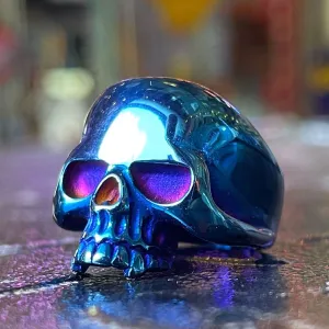 Keith Richards Inspired 'OLD SCHOOL' Blue-Tone Skull Ring (#397Blue)