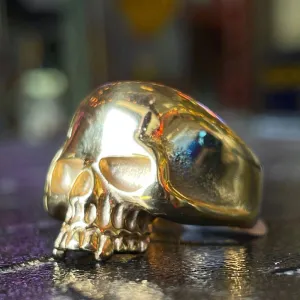 Keith Richards Inspired 'OLD SCHOOL' Gold-Tone Skull Ring (#397Gold)