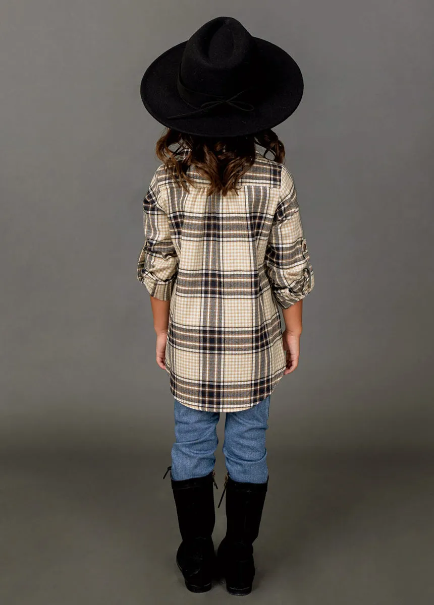 Kendall Top in Neutral Plaid