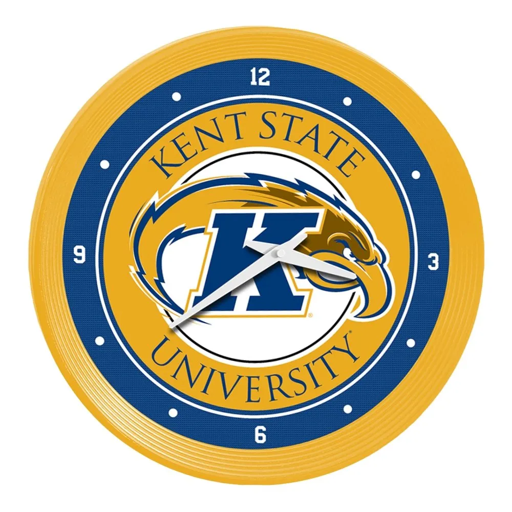 Kent State Golden Flashes: Ribbed Frame Wall Clock
