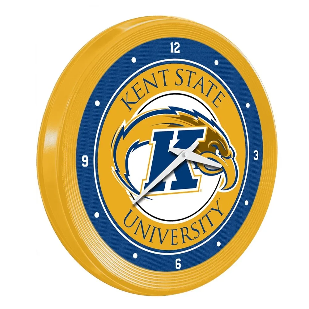 Kent State Golden Flashes: Ribbed Frame Wall Clock