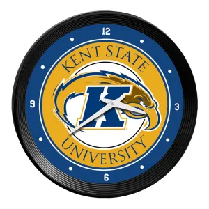 Kent State Golden Flashes: Ribbed Frame Wall Clock