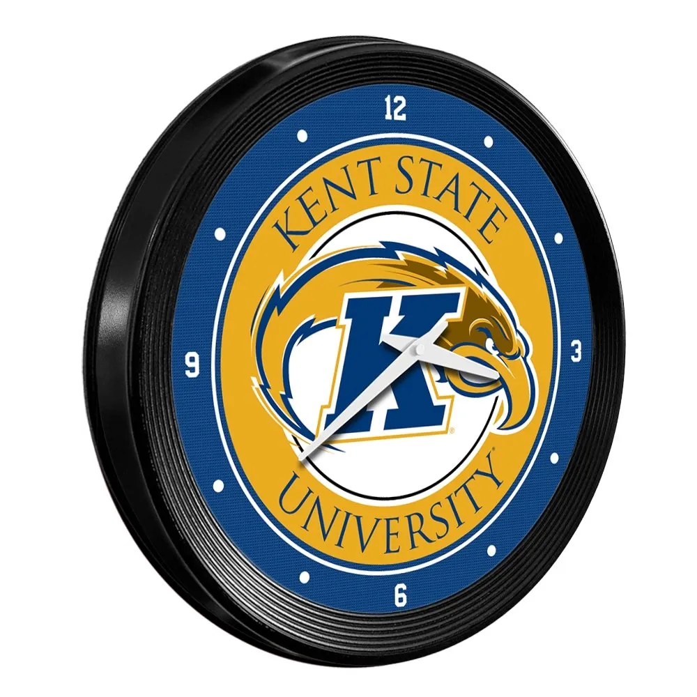Kent State Golden Flashes: Ribbed Frame Wall Clock