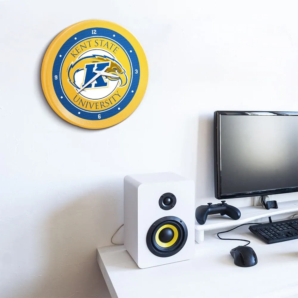Kent State Golden Flashes: Ribbed Frame Wall Clock