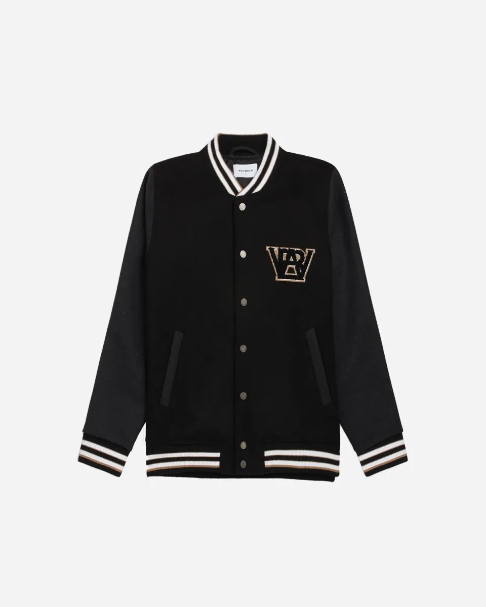 Kip Varsity Jacket - Black/Grey