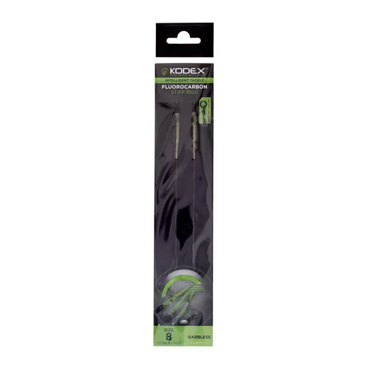 KODEX Fluorocarbon Stiff Rigs - Barbless (2pc pkt)