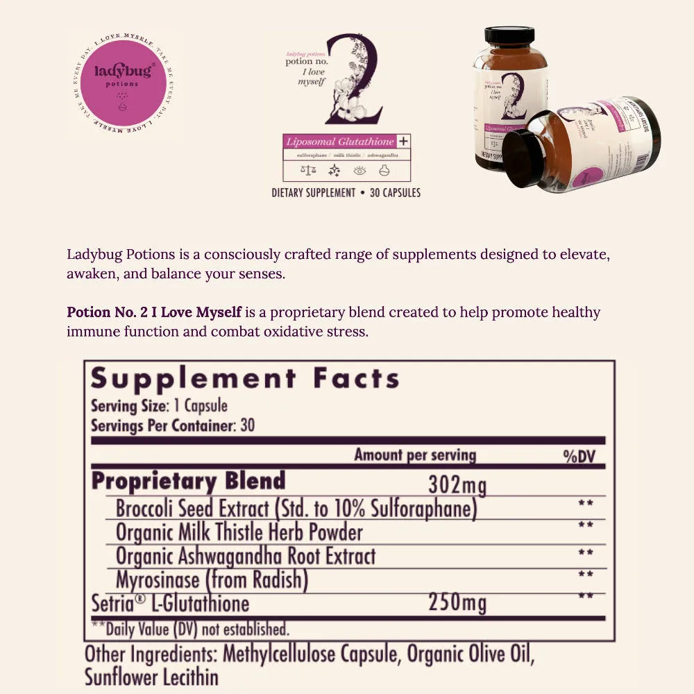 Ladybug Potions Potion No. 2 I Love Myself - Setria® Liposomal Glutahtione - Liver & Immune Support