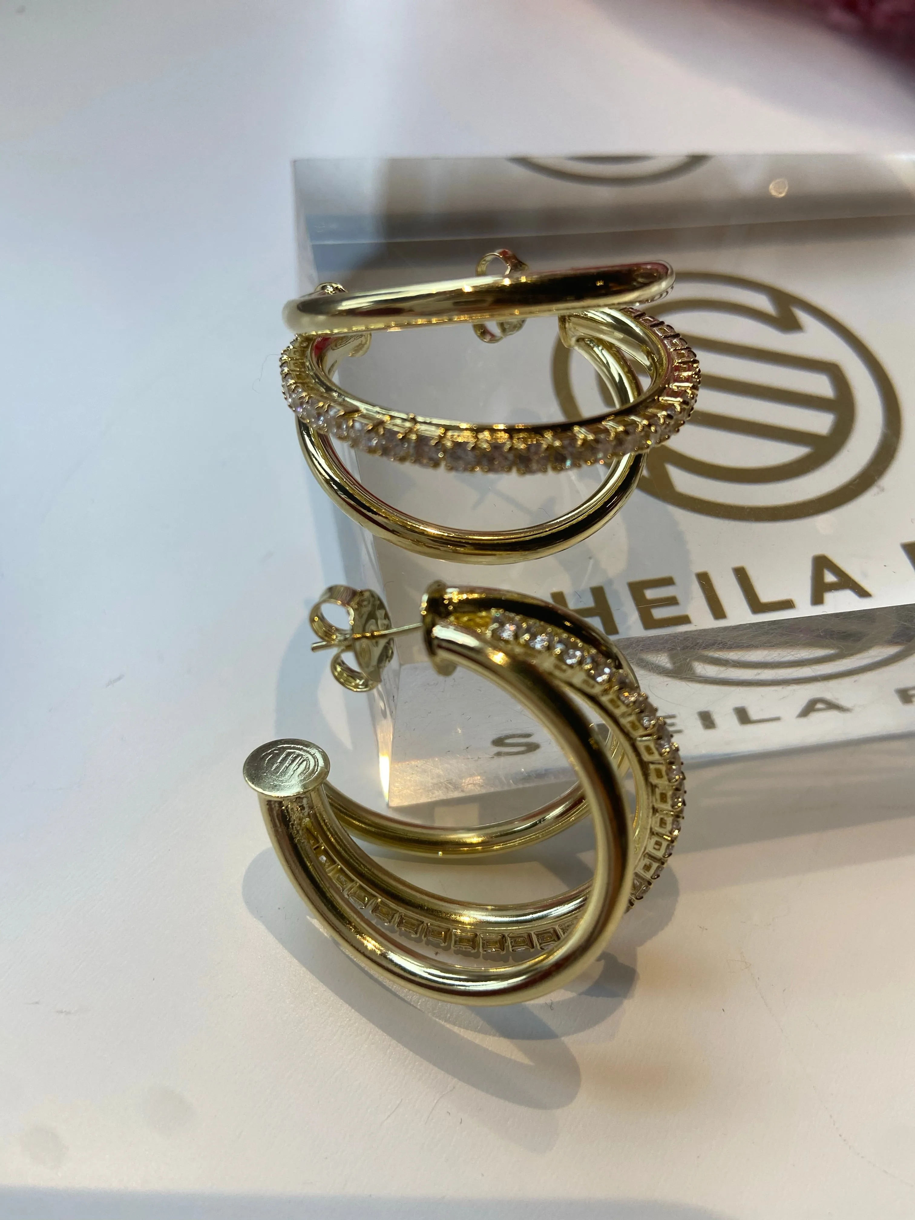 Large Claire Hoops with CZs